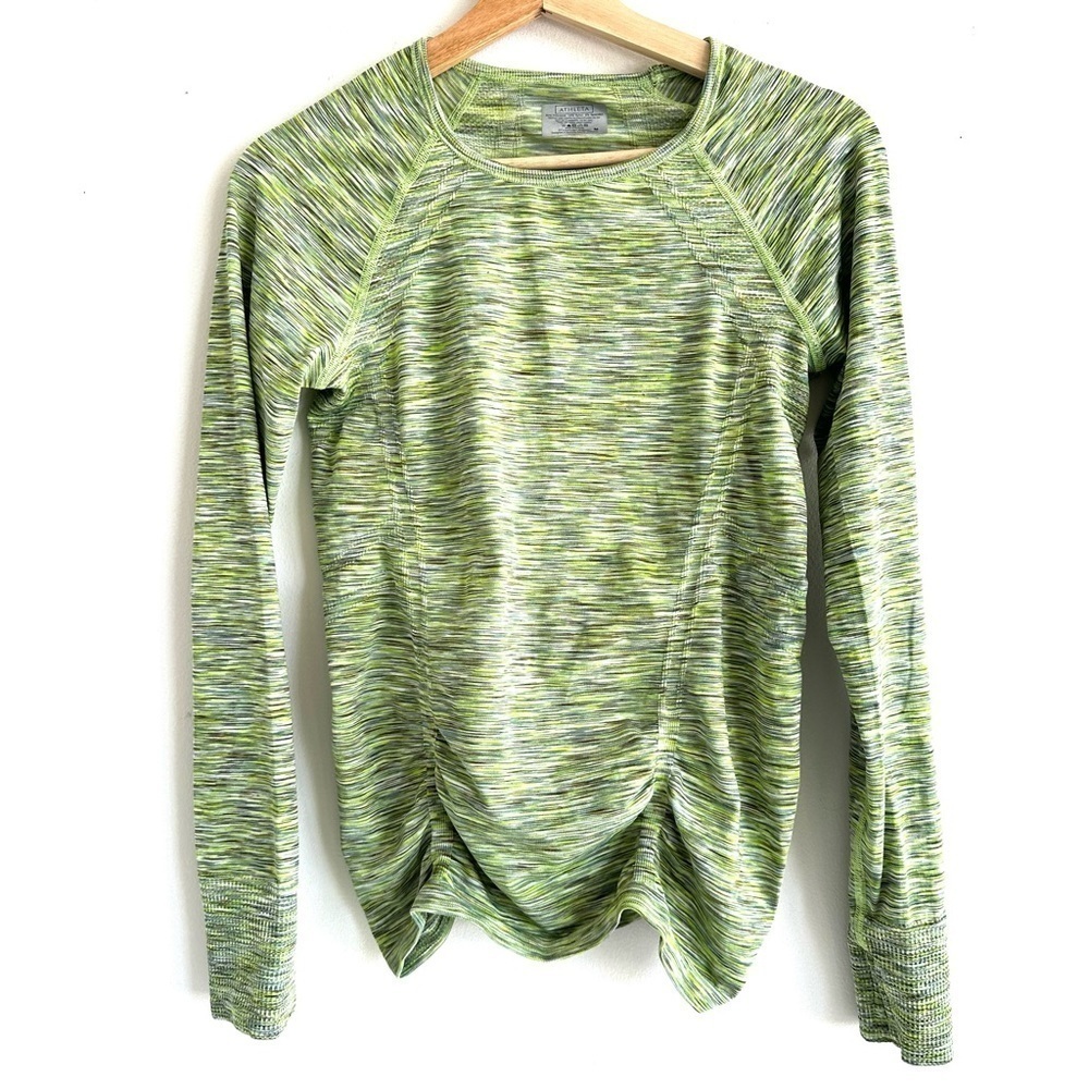 Athleta Fitted Lightweight Ruched Crew Neck Top Size Medium